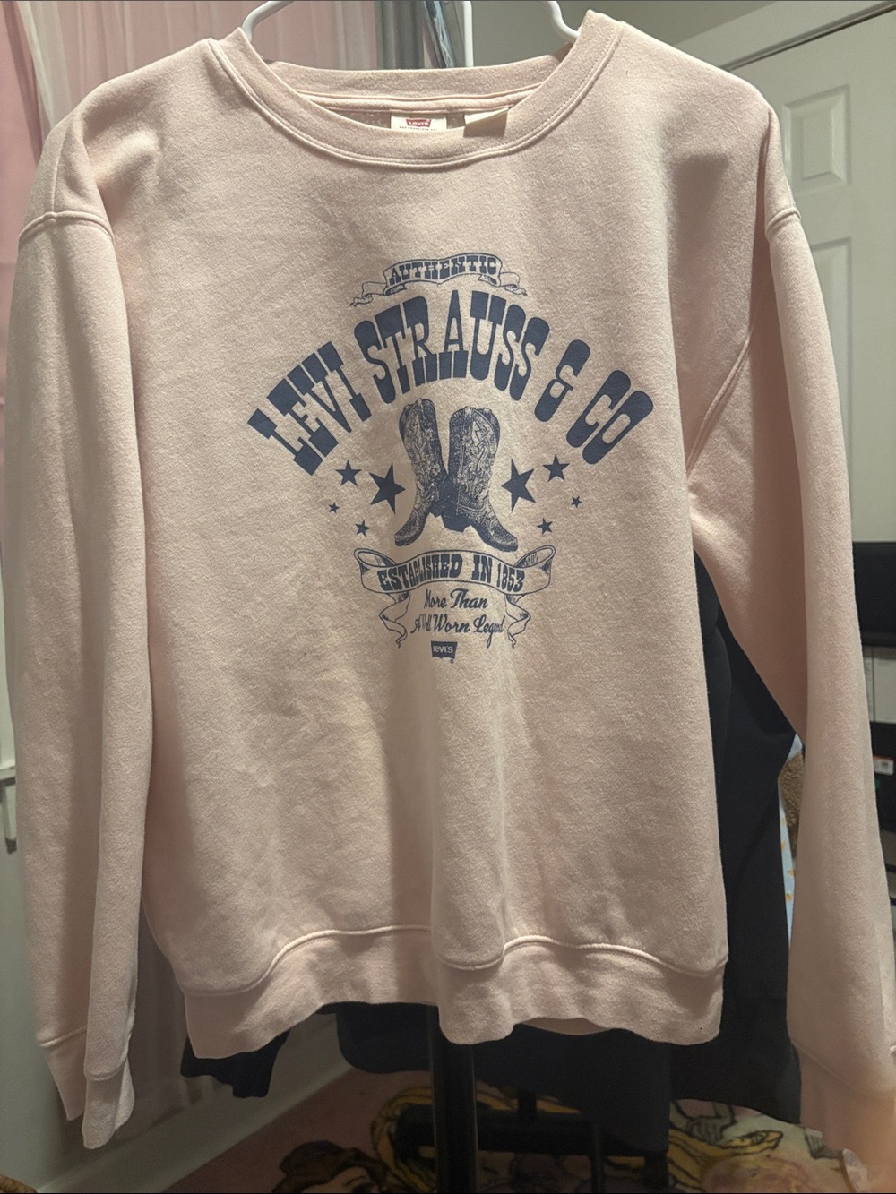 Levi Strauss & Co. Pink Graphic Crewneck Sweatshirt